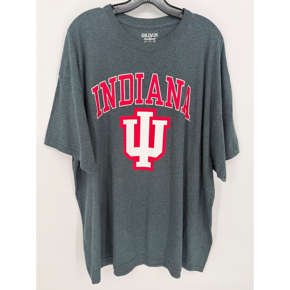 Gildan Indiana Hoosiers Crimson White Graphic T Shirt Mens 2XL‎ DryBlend